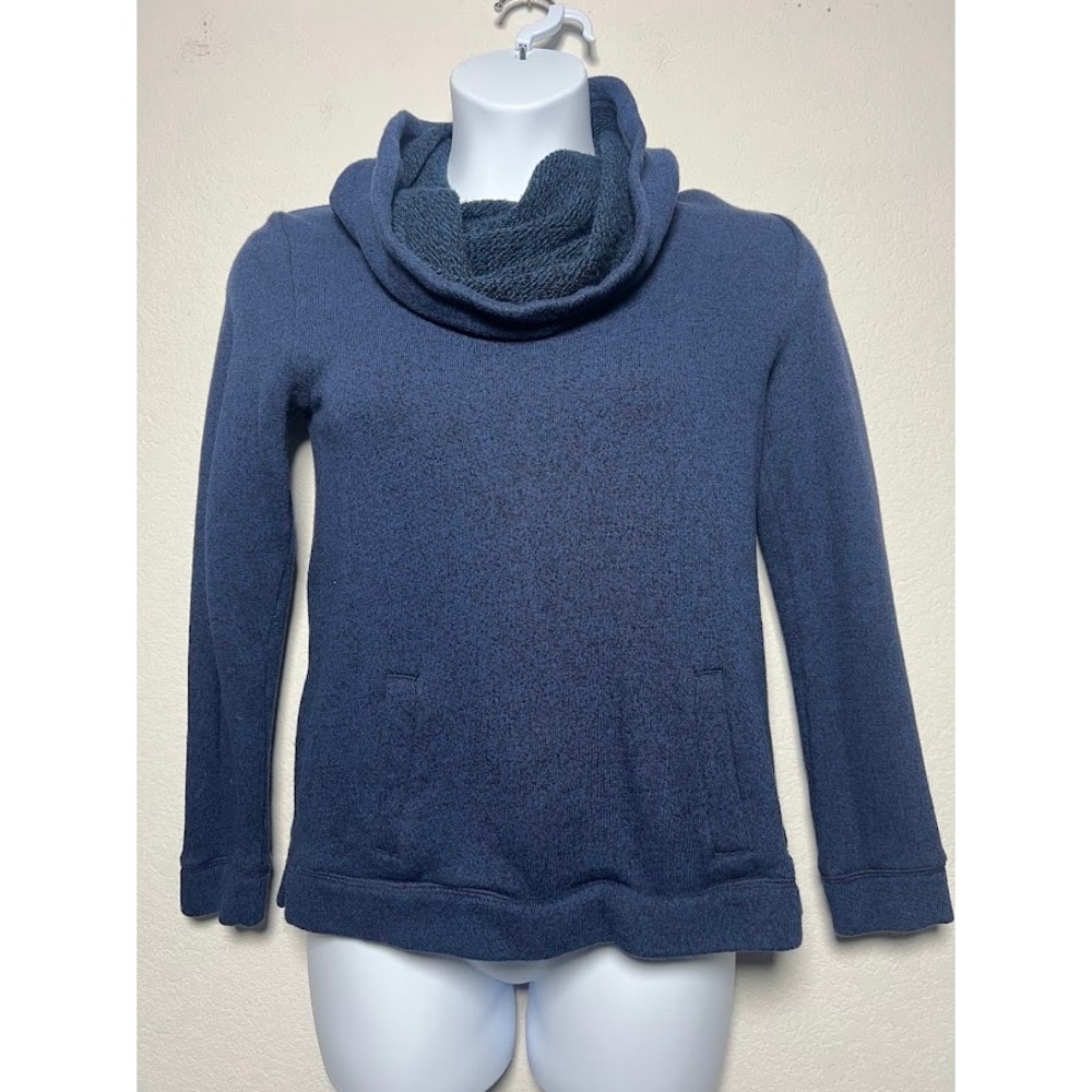 J.Crew Cowl Neck Sweater Womens‎ Medium Blue Wool Blend Knit Pullover